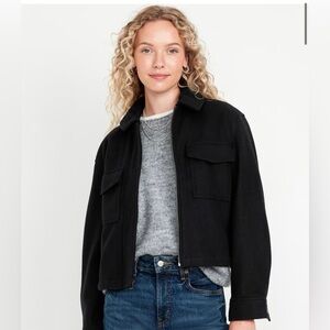 NWT Old Navy Black Relaxed Shirt Jacket